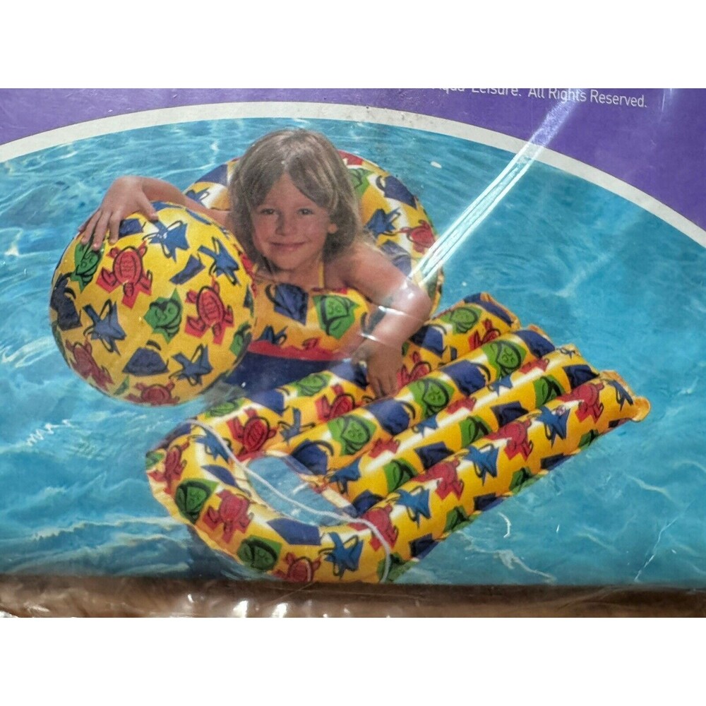 NEW Aqua Leisure 3 Piece Pool Set Inflatable 8 Gauge Heavy Duty Vinyl‎